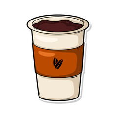 Coffee drink in cup illustration