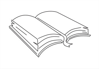 Open book line art