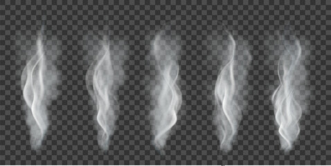 Wavy smoke effect, vector realistic set
