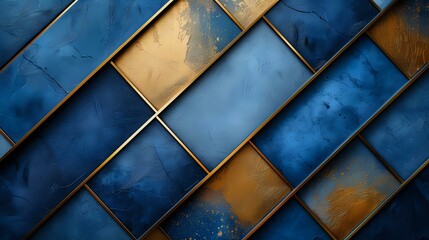 Sleek and Sophisticated Blue and Gold Composition
