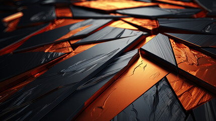 Gold and Black Color Metal Surface With a Smooth Textural Defocused Background