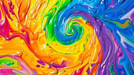 Vibrant Swirl of Colors in Abstract Paint Design