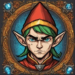 Elf avatar graphic, gaming avatar concept