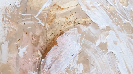 Strokes of beige, white and pink paint
