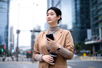 Confident Professional Woman Navigating the City