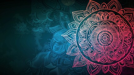 Detailed and stunning abstract mandala background design that symbolizes spirituality in vibrant colors.