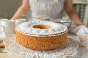 Bundt cake ro gugelhupf fresh and homemade baked. Baking background