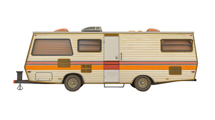 RV travel trailer isolated on transparent background