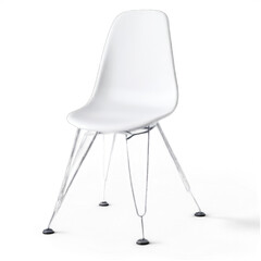 White plastic chair isolated on transparent background.