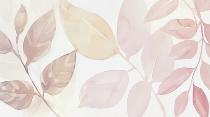 Transparent pink leaves on a white background
