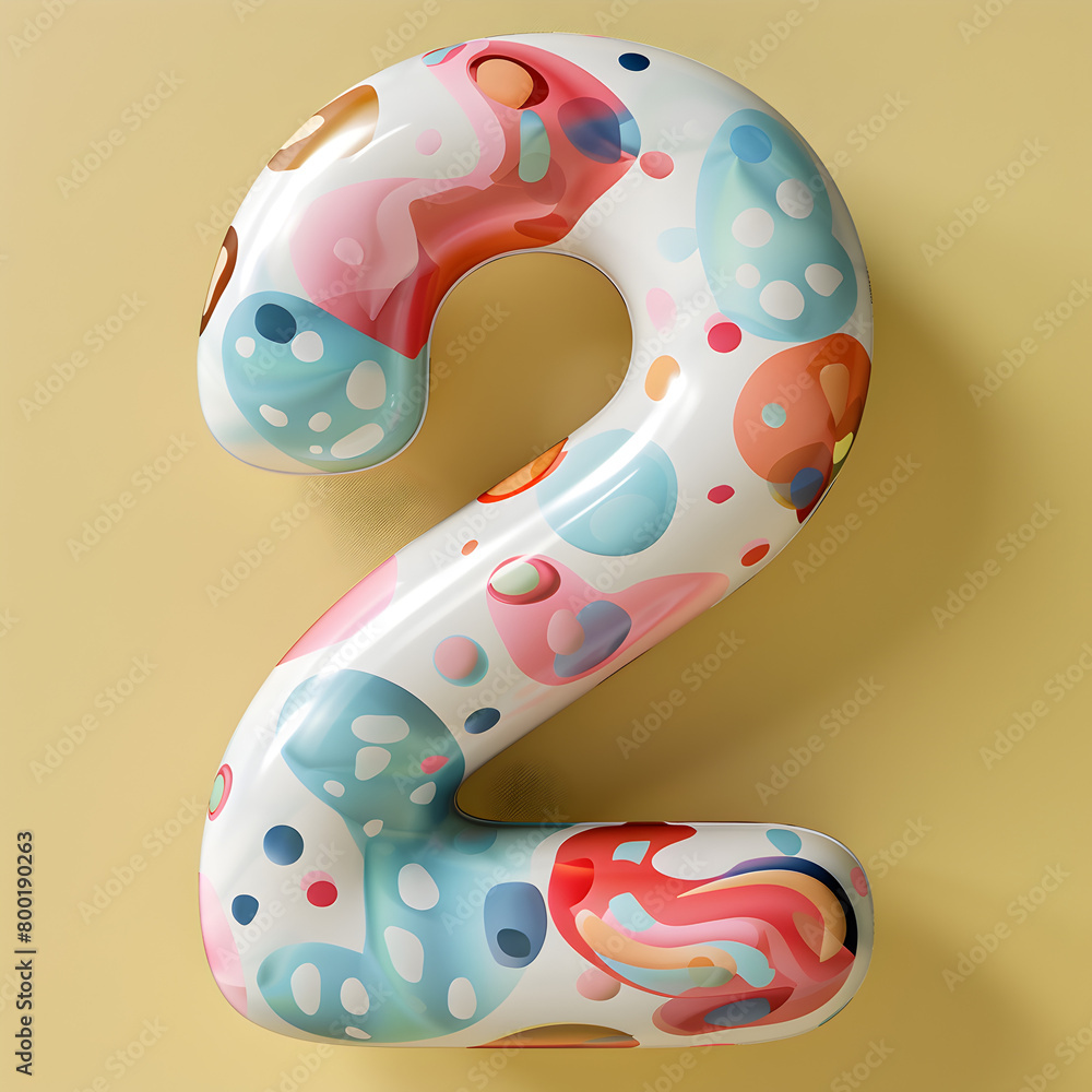 Aufkleber a colorful, abstract number 2 made of balloons. the number 2 is made up of many different colors and