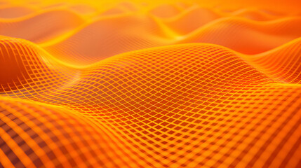 A bright orange canvas hosting a detailed, thin-lined grid pattern in a minimalist style, taken with HD clarity