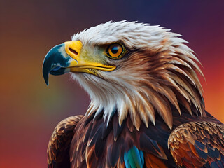 Obraz premium olorful image of an eagle, vivid, generated