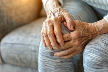Close up of physical therapist s hands assessing patient s knee for treatment planning