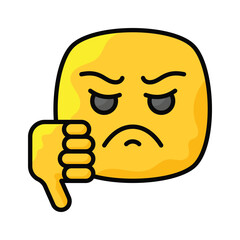 Carefully crafted amazing icon of dislike emoji, unique and creative vector