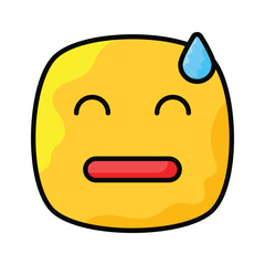 Embarrassed, guilty, worried emoji vector design, isolated on white background