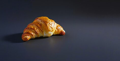 croissant on black background