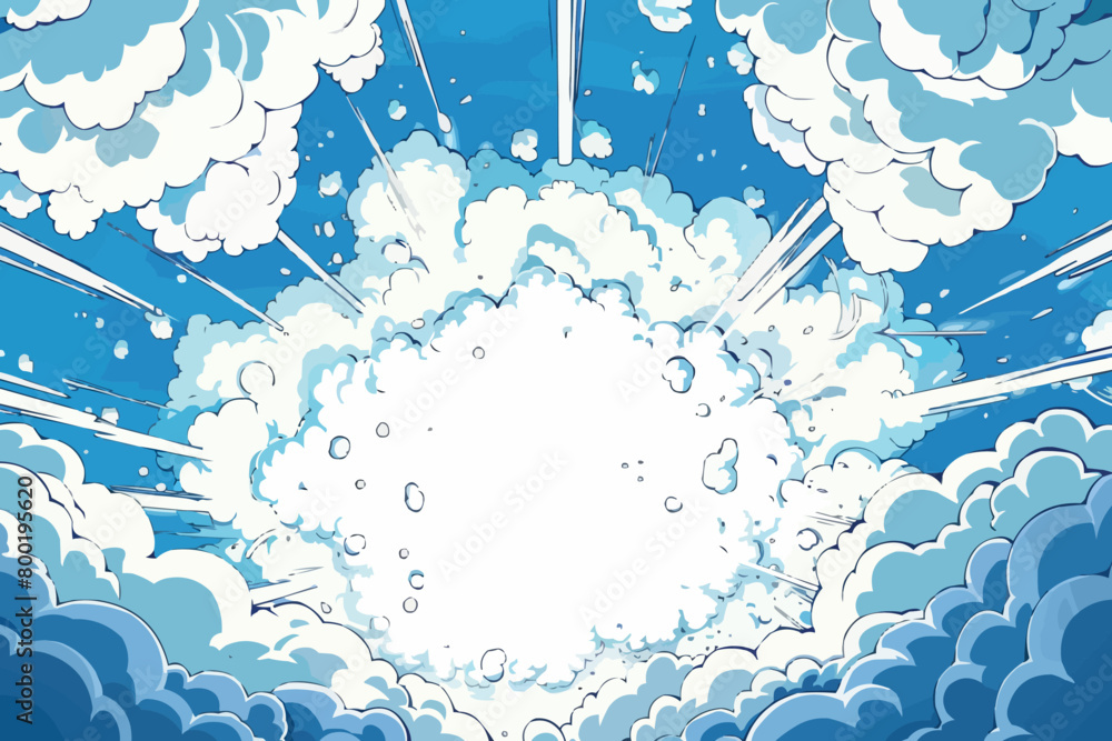 Poster comic blank speech bubble with copy space over color background design. empty template in explosion 