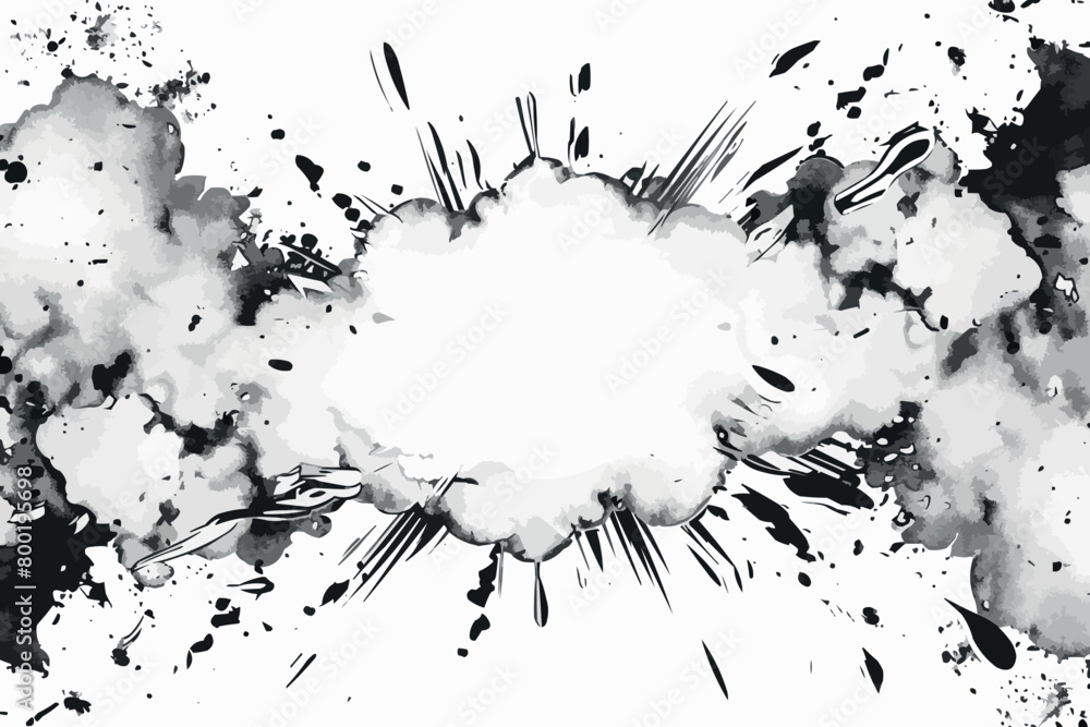 Poster comic blank speech bubble with copy space over color background design. empty template in explosion 