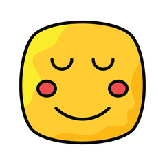 Calm face emoji icon, proud, cool expressions vector design