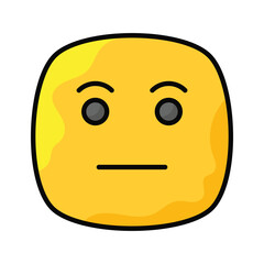 Grab this amazing icon of indifferent emoji, customizable flat vector