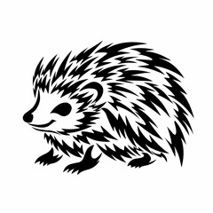 illustration vector graphics of tribal art design spiny hedgehog tattoo