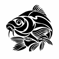 illustration vector graphics of tribal art design gold koi fish tattoo
