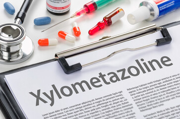 Xylometazoline written on a clipboard