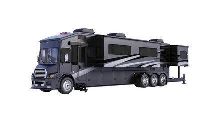 RV toy hauler isolated on transparent background