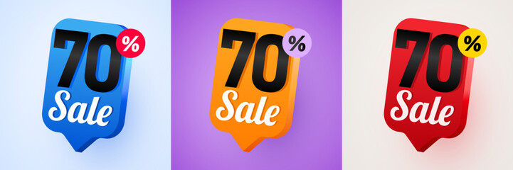 70 percent Off. Discount creative composition. Mega Sale.