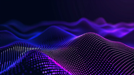 Cobalt blue and moody violet abstract dot wave, deep and mysterious.