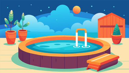 Cool refreshing water awaits as you take the leap into the frigid plunge pool after a few minutes of intense sauna heat..