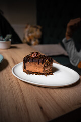 piece of cake with chocolate