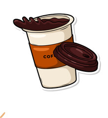 Coffee drink in cup illustration