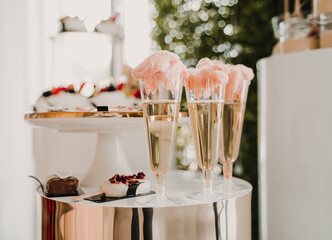 sweet table with cookies, wedding cake, wedding food, table with sweets, wedding cakes