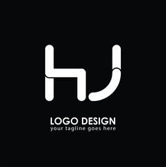 HJ HU Logo Design, Creative Minimal Letter HU HJ Monogram