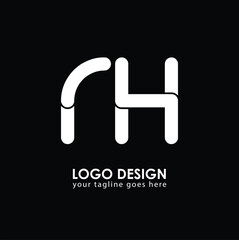NH NH Logo Design, Creative Minimal Letter NH NH Monogram