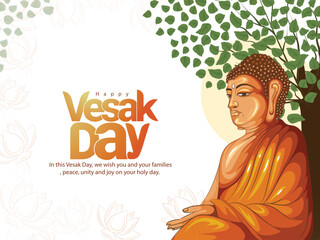 vector sketch of Buddha purnima with lord buddha with abstract Background.
