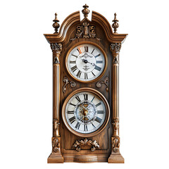 Grandfather clock on isolated transparent background
