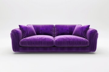 A bold purple modern sofa with clean lines