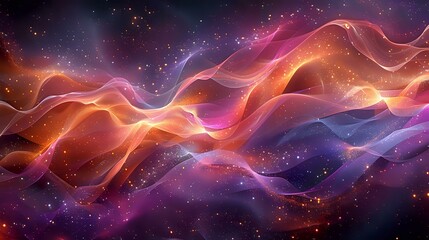 Obraz premium Luxurious Cosmic Symphony: Abstract Elegance in Space