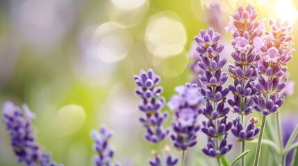 Obraz premium Picturesque french lavender field in full bloom under the enchanting sunset glow