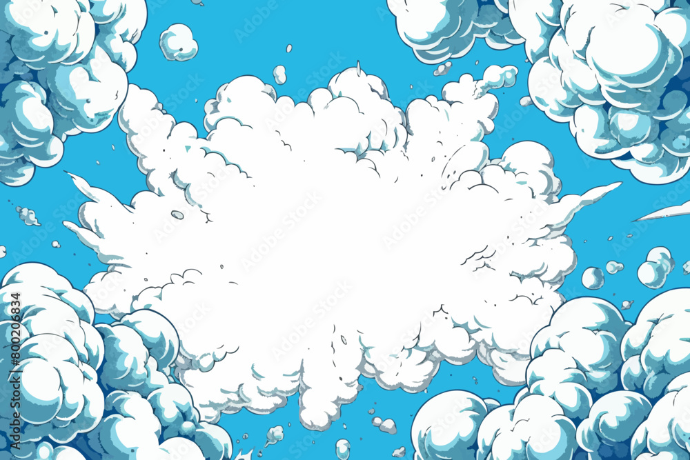 Poster comic blank speech bubble with copy space over color background design. empty template in explosion 