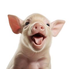 a photo of a very happy piglet