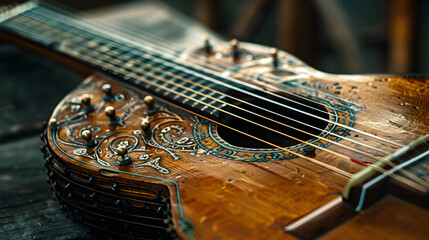 Aesthetic Elegance and Grace captured in the Image of a String Musical Instrument