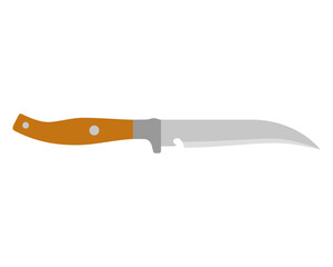 Kitchen knife cutter with handle and sharp blade in flat style. Knife icon steel vector kitchenware cooking equipment