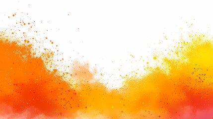 Vivid Orange and Yellow Watercolor Explosion on White Canvas