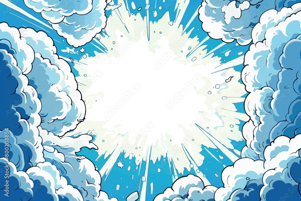 Poster comic blank speech bubble with copy space over color background design. empty template in explosion 