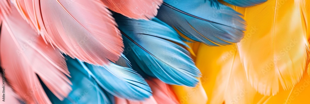 Poster vibrant futuristic bird feather texture background for a captivating visual experience