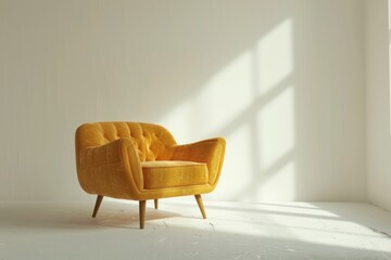 An armchair sofa is expertly captured against a pure white background
